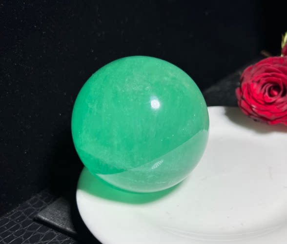 천연 녹색 형석 수정 구슬 호수 푸른 형석 공 녹색 수정 구슬 홈 오피스 장식 7.8