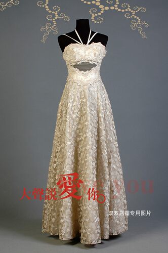主持人唐装婚纱礼服吊带