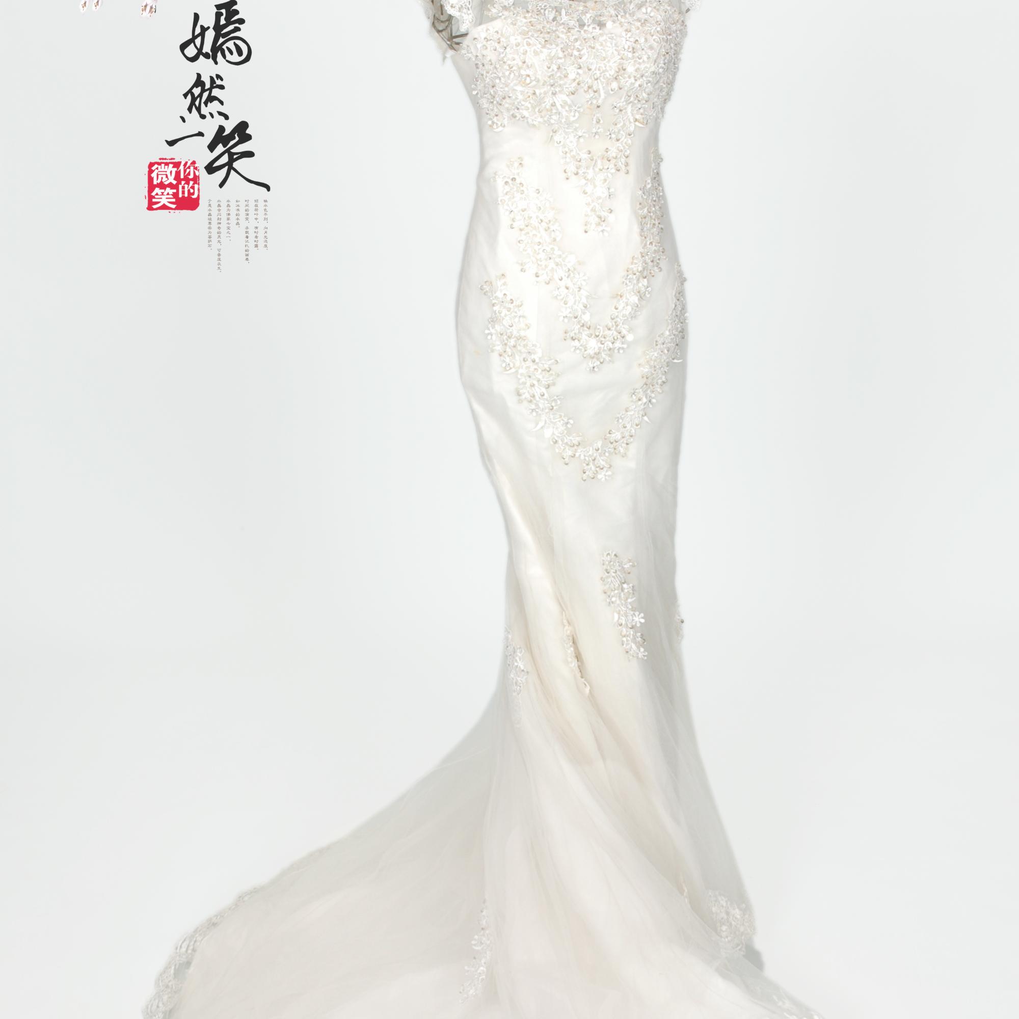 0258二手婚纱鱼尾裙2025新娘结婚拖尾修身礼服欧美森系轻便旅拍