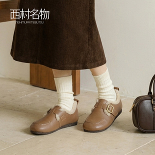 西村名物2025冬季新款加绒保暖一脚蹬毛毛鞋加绒单鞋勃肯鞋棉鞋女