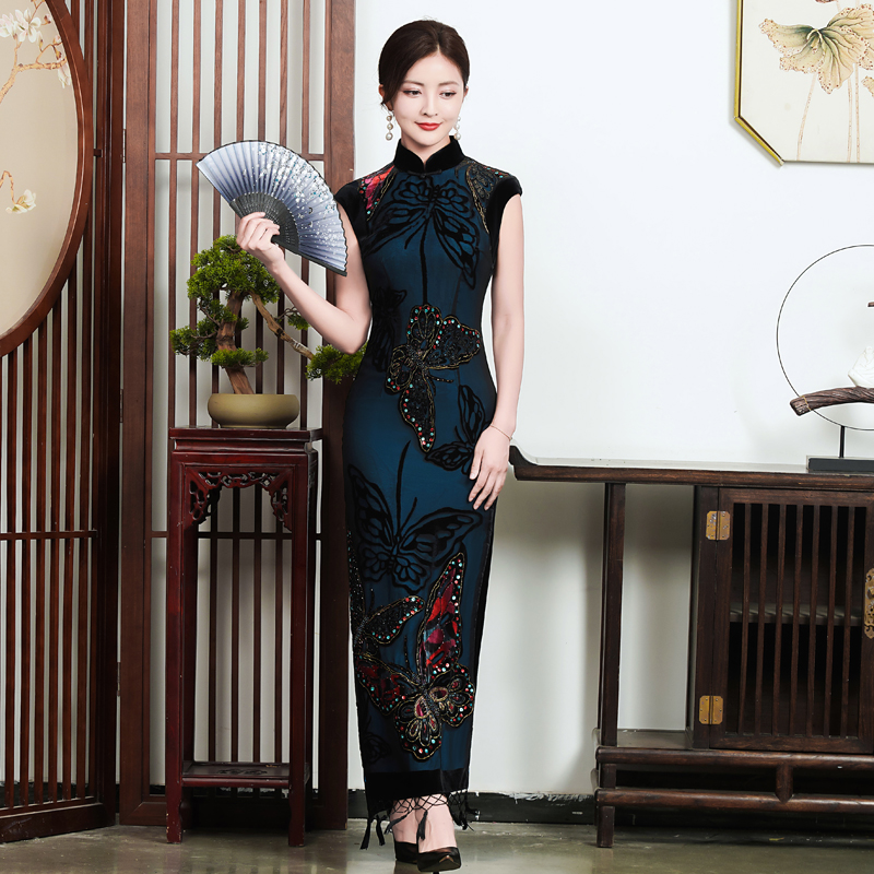 江南春天复古表演改良旗袍新