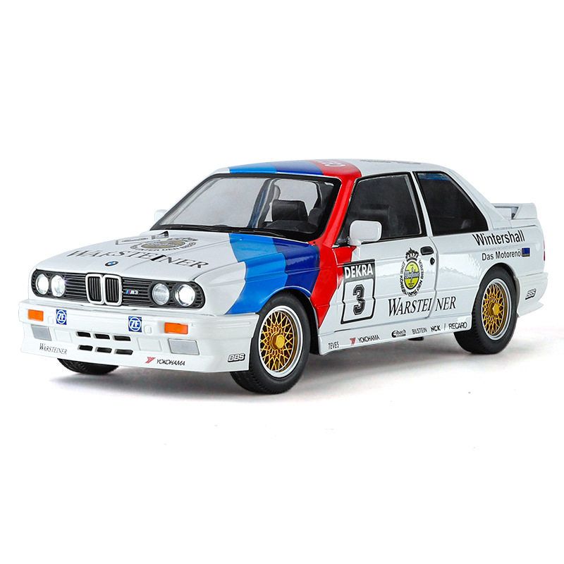 24宝马M3E30拉花版跑车车模合金