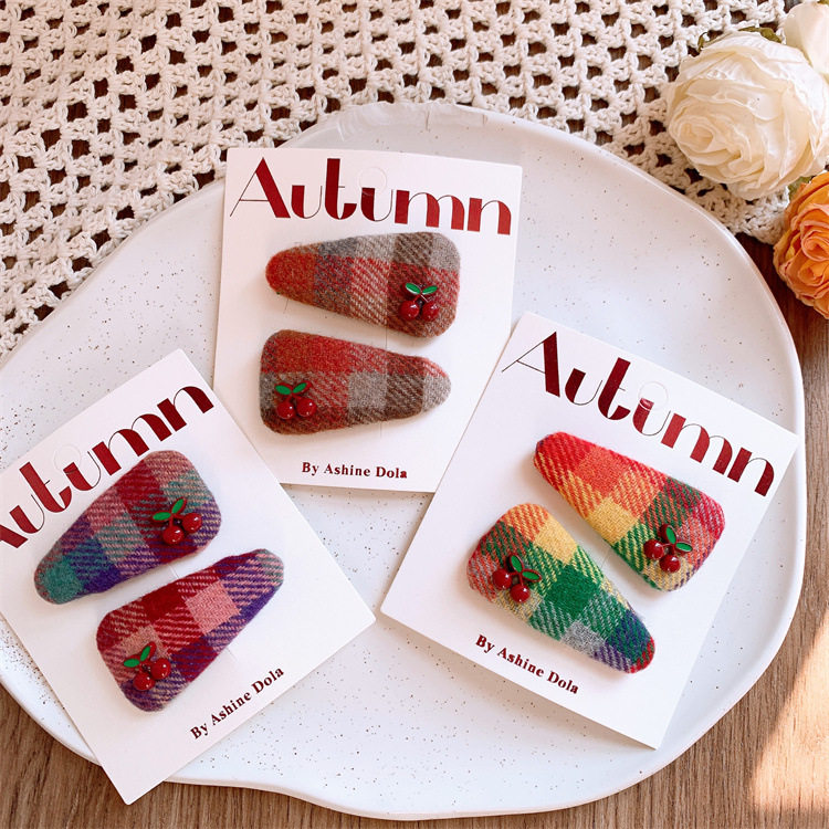 新款水果樱桃儿童发夹女童布艺格纹三角碎发BB夹亲子款刘海夹发卡,童装/婴儿装/亲子装,发饰,淘宝优惠券,粉丝福利购,淘宝优惠卷