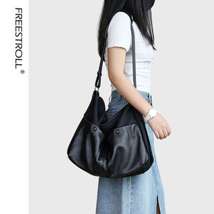 韩里韩气的包包单肩斜挎包慵懒大包休闲旅游出行轻便斜挎包大容量