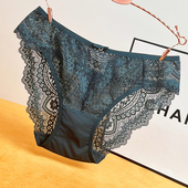 性感蕾丝内裤 透明网纱高弹中腰棉裆薄款 女胖mm大码 200斤2025新款