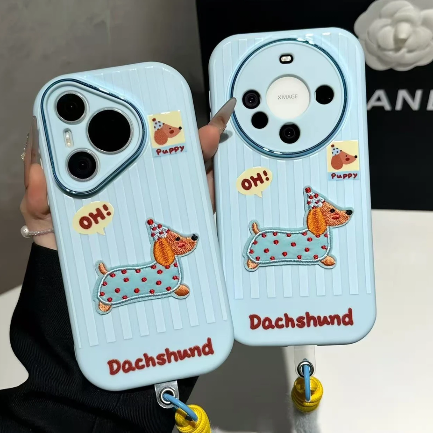 波点腊肠狗挂绳新款适用苹果17Pro手机壳iPhone16max小米15华为mate80pura70k60nova14荣耀400vivox200magic8