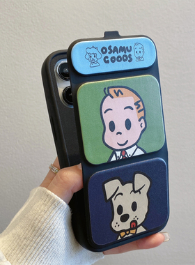 情侣原田治男女孩磁吸翻盖皮套适用苹果17Pro手机壳iPhone16max手机壳iPhone15小米14华为mate80pura70超火13