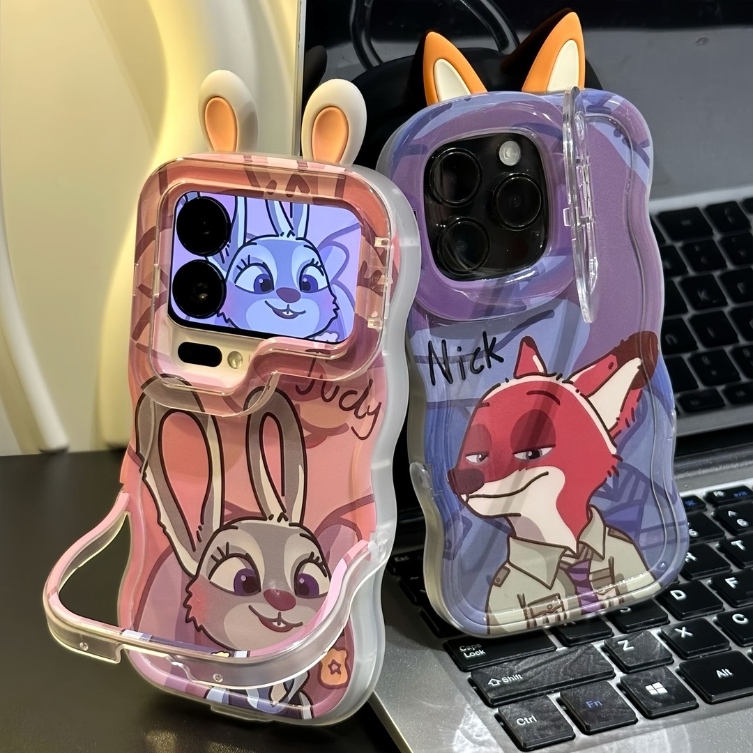 情侣朱迪尼克耳朵双支架适用苹果17Pro手机壳iPhone16max13小米15华为mate80pura70k60opporeno14荣耀300x200