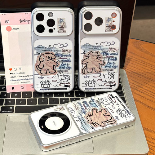 情侣报纸手账猫狗新款适用苹果17pro手机壳iPhone16max12小米15华为mate80pura70K90reno14荣耀500x300nova13