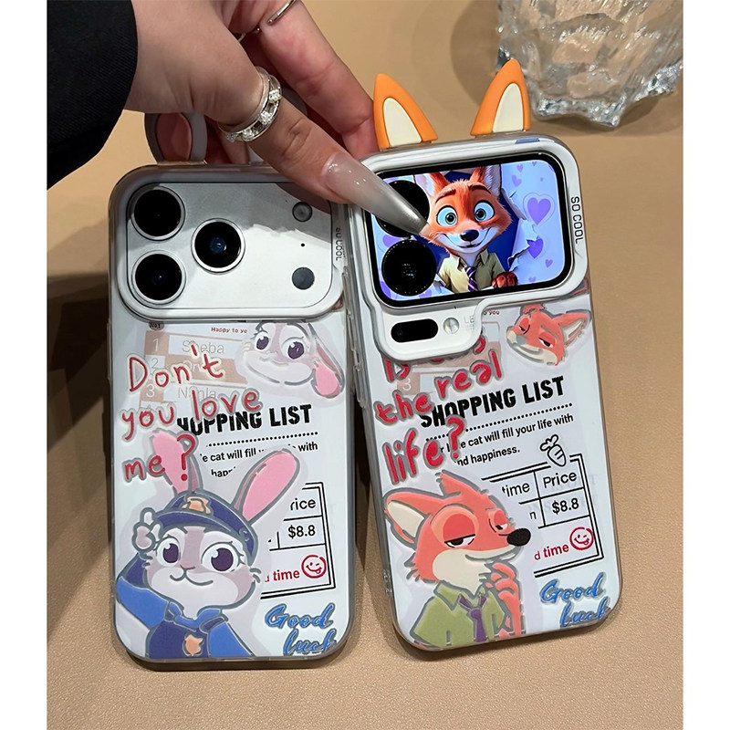 情侣报纸朱迪尼克疯狂动物城适用苹果17Pro手机壳iPhone16max小米15华为mate80pura70k90note14荣耀500findx9