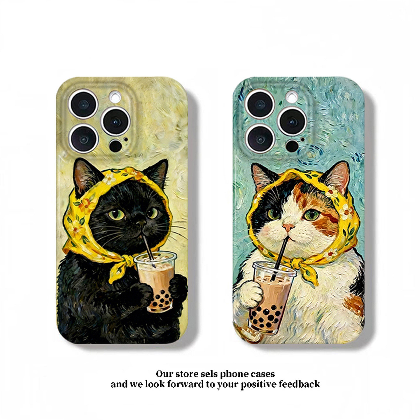 可爱趣味头巾小猫新款适用苹果18pro手机壳iPhone17max16小米15华为mate70pura80K90reno14荣耀600x200一加13