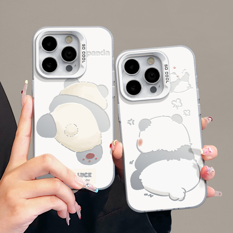 趣味熊猫适用苹果15promax手机壳16iphone14/13一加12红米k70小米100荣耀80iqoo11保护套p50华为mate60nova10