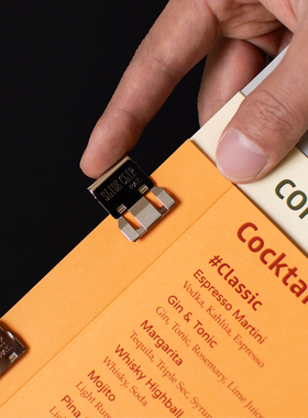 RPL 金属整理夹票据手账夹 不锈钢收纳夹菜单夹 随心快装夹一对装