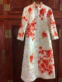 中国风紫禁城故宫珍珠白真丝手工京绣苏绣国色牡丹花旗袍风衣外套