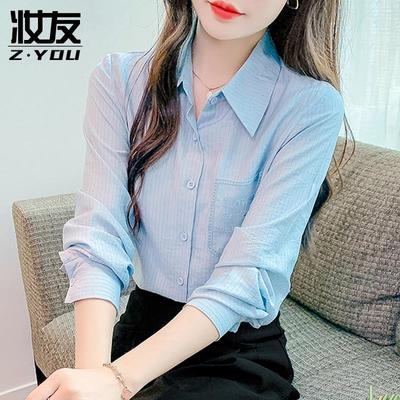 广东普宁衬衫女高级感轻奢时尚洋气减龄2025春装新款高端气质上衣
