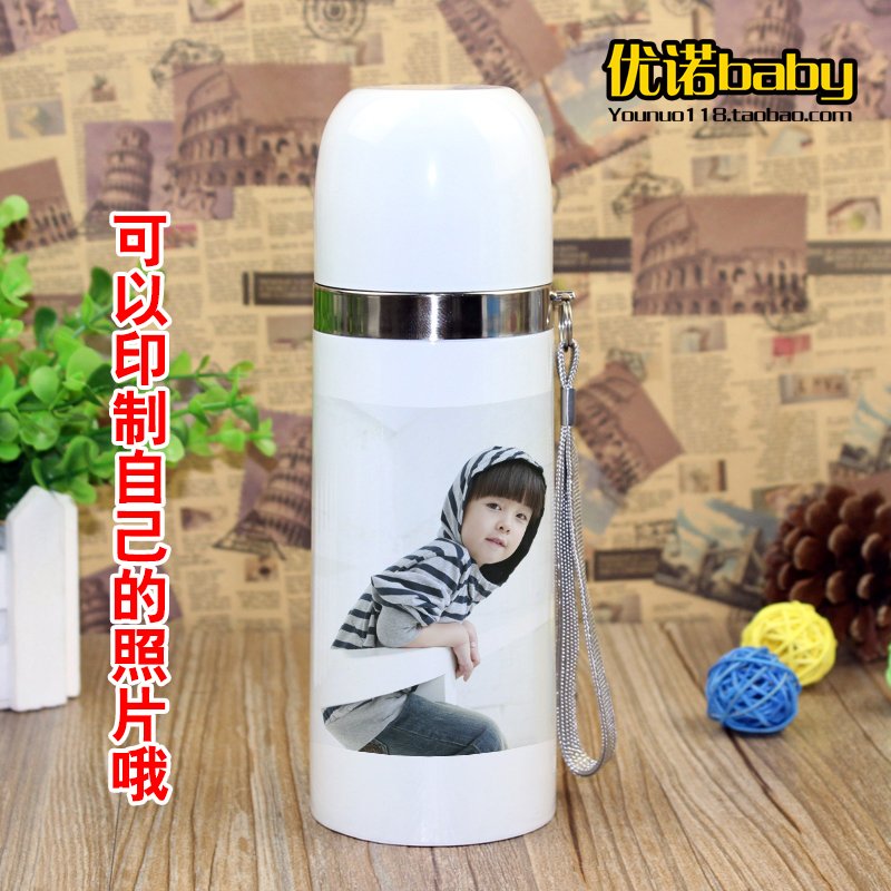 定制diy儿童杯子定做影像礼品定制热转印保温水壶子弹头保温杯子