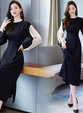 妃蝶轩【断码清仓】大码女装秋冬季时尚高定精品奢华连衣裙 9815