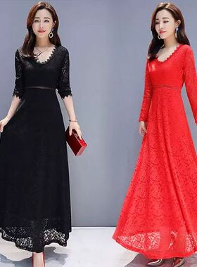 妃蝶轩【断码清仓】大码女装春夏季时尚修身简约长袖连衣裙907