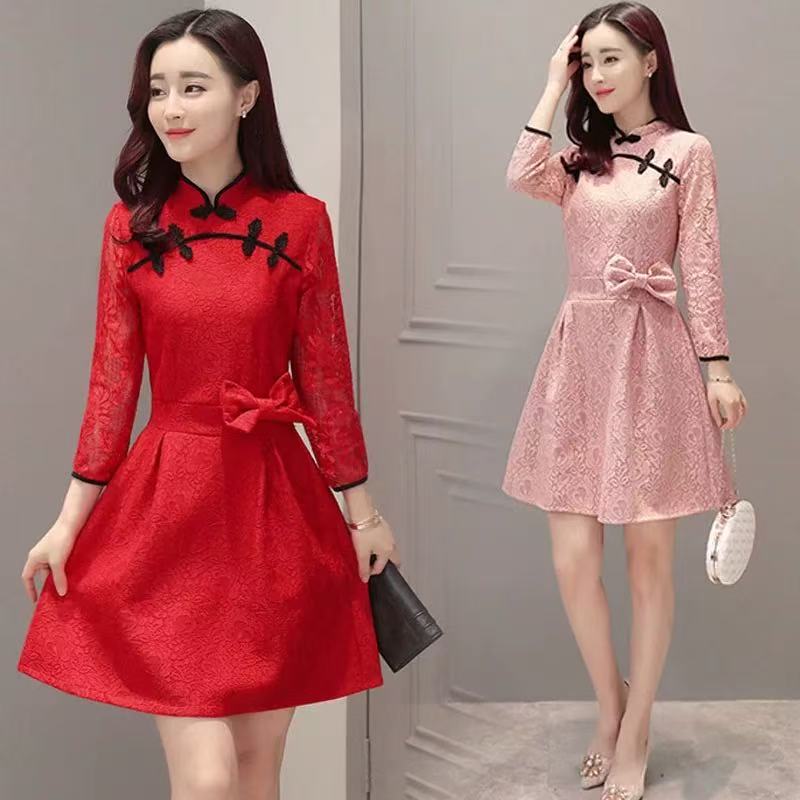 妃蝶轩【断码清仓】大码女装秋季时尚优雅短袖修身连衣裙 818