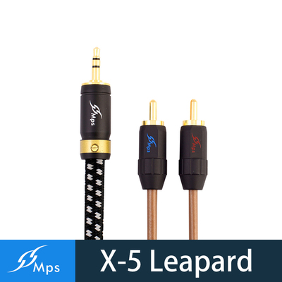 台湾MPS X-5 Leopard 3.5对两莲花 3.5转2RCA音频线 转两RCA