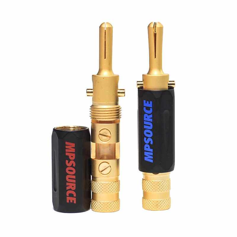 【原装】台湾MPS MPSOURCE铜镀10u金香蕉喇叭音箱插头Black wolf
