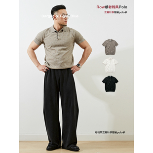 春夏新品 老钱风针织短袖上衣通勤休闲证件POLO衫宽松T恤 男款