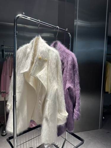 气质翻领长款羊绒羊毛拉绒西装大衣秋冬加厚宽松外套