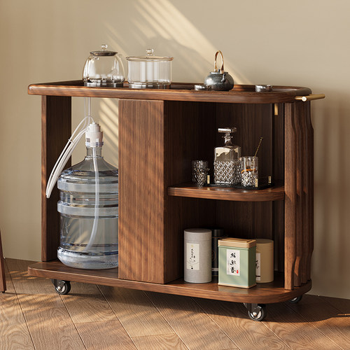 实木可移动茶台茶水柜茶几小户型家用多功能烧水壶一体沙发边几