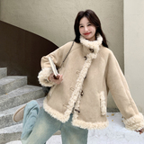 麂皮绒复合皮毛一体短外套155-8711-P200K300，女装短外套，世纪海洋