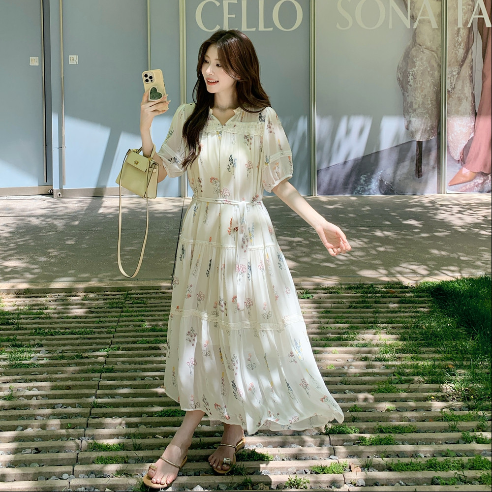 蕾丝边度假风连衣裙155-8569-P135K210,女装连衣裙,世纪海洋