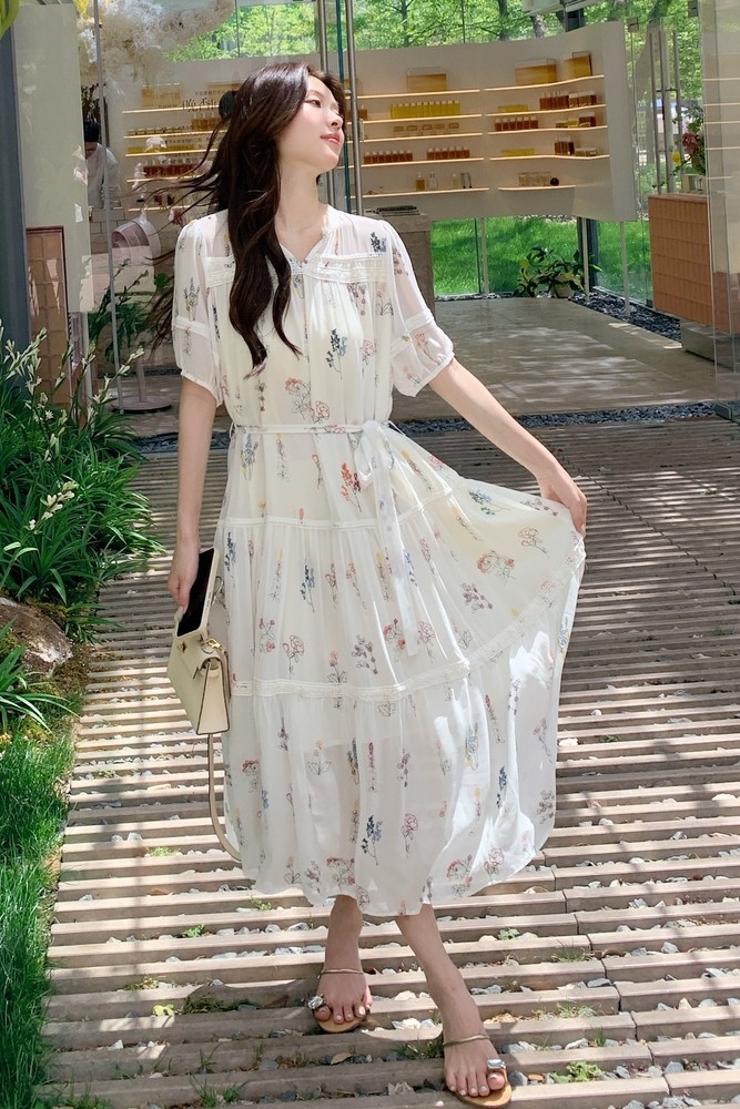 蕾丝边度假风连衣裙155-8569-P135K210,女装连衣裙,世纪海洋