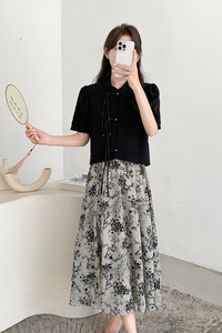 碎花风新中式套装裙女夏2024新款两件套155-617-P115K168图片