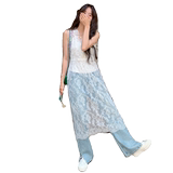 蕾丝吊带透视美背连衣裙155-607-P90K140，女装连衣裙，世纪海洋