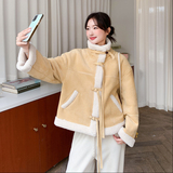 【现货】加绒麂皮绒外套155-8698-P195K270，女装短外套，世纪海洋