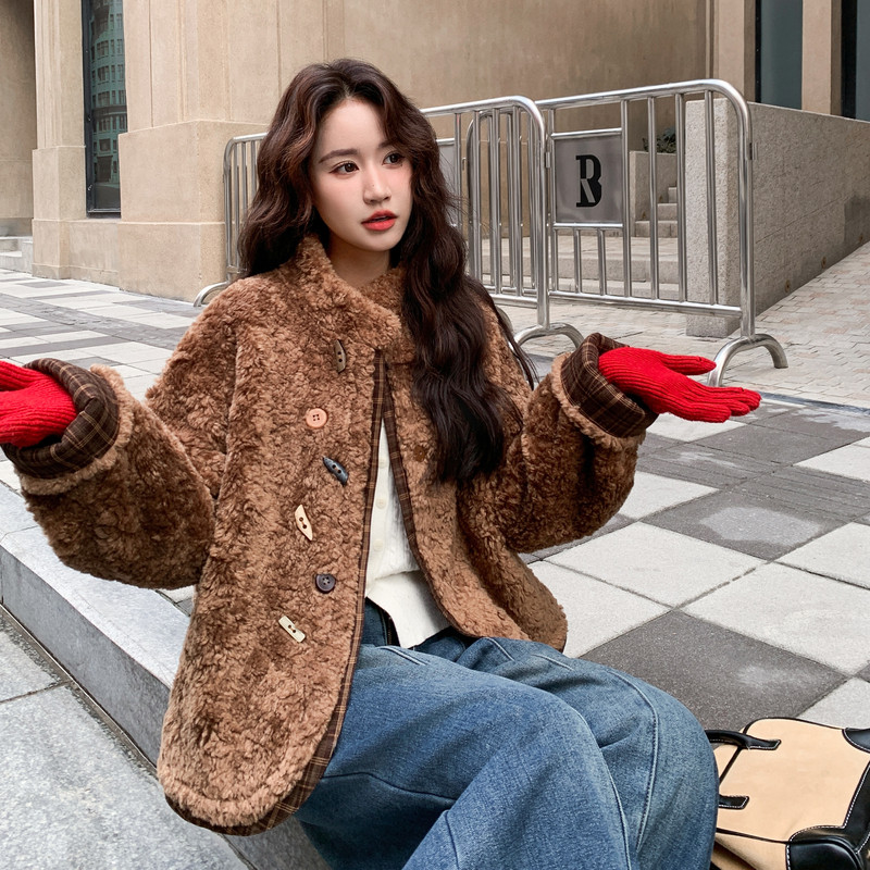 皮毛一体羊羔毛外套155-8706-P225K325,女装短外套,世纪海洋