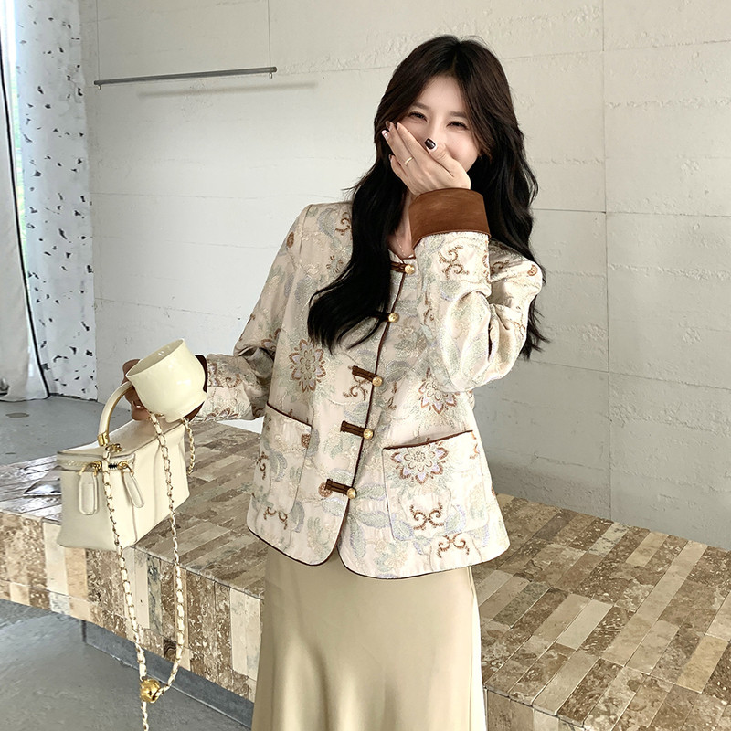 【现货】新中式风复古重工刺绣时尚撞色外套155-8663-P170K245,女装短外套,世纪海洋