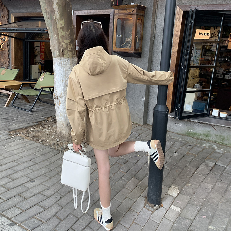 2025春秋新款设计感小众宽松连帽夹克上衣女韩版休闲短款工装外套,商品下架区,世纪海洋