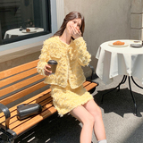 【现货】毛花呢重工艺特种纱小香外套+裙子套装155-8623-P195K270，女装套装/套裙，世纪海洋