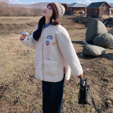 【下架】皮毛一体羊羔毛外套155-196-P160控255，女装短外套，世纪海洋