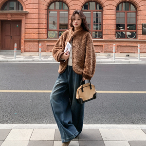 皮毛一体羊羔毛外套155-8706-P225K325，女装短外套，世纪海洋