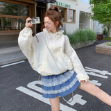 韩系减龄木耳边碎花连帽防晒衣服女夏薄款宽松设计感小众运动外套，女装套装/套裙，世纪海洋