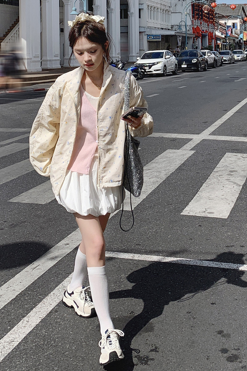 2025春季新款韩版宽松休闲百搭小清新碎花减龄外套甜美时尚外套女,女装短外套,世纪海洋
