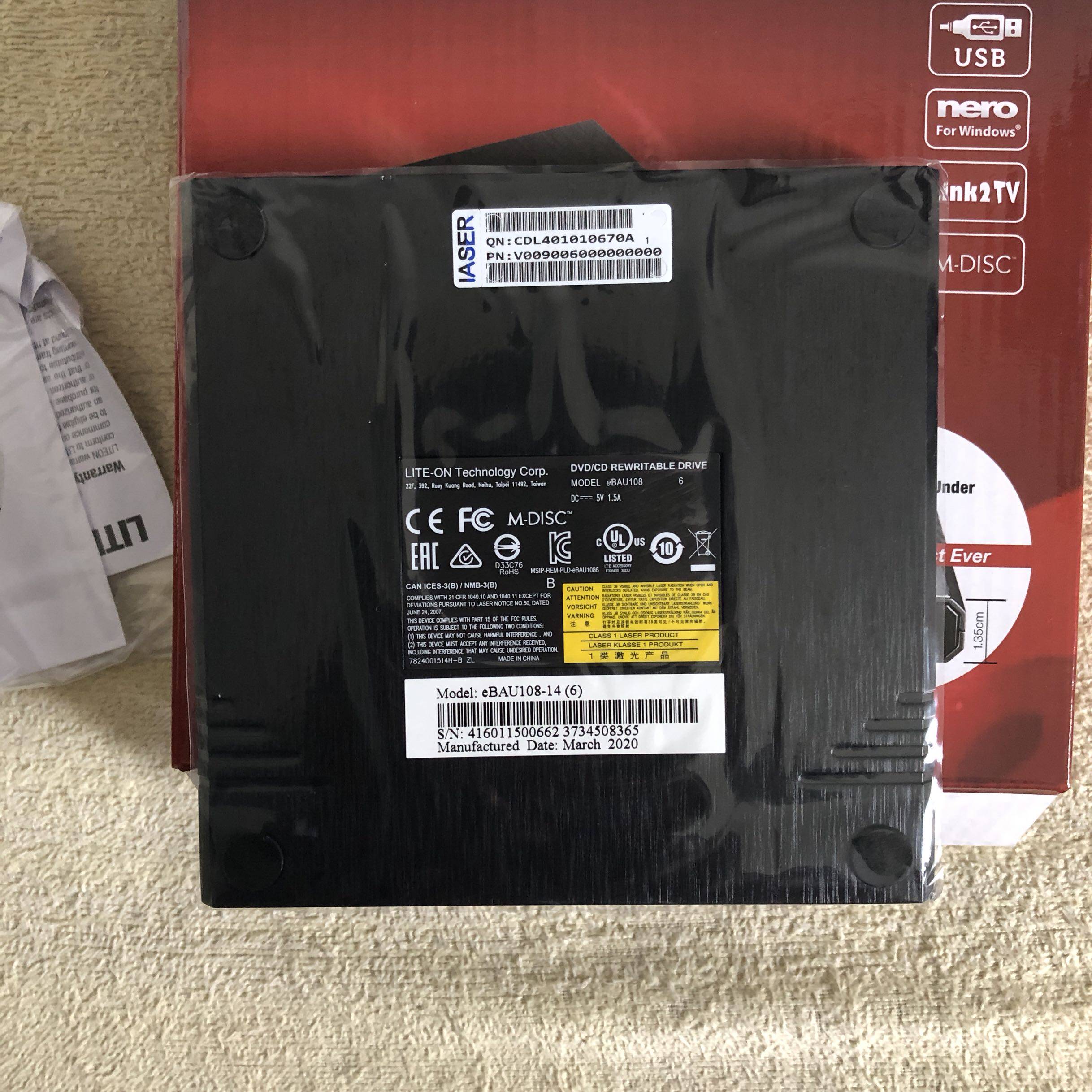 기존의 새로운 물리적 INSPUR 서버 산업용 컴퓨터 레코더 USB 광학 드라이브 드라이버가 필요 없는 EBAU108 LIANXING