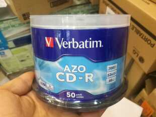 威宝蓝釉52x CD-R无损音乐光盘水蓝50片浅蓝车载cd刻录盘azo染料