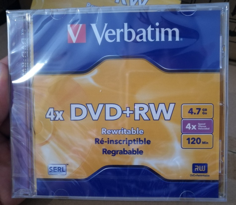 现货台产单片威宝4X单片装DVD+RW 可擦写4.7g空白 重复刻录光盘