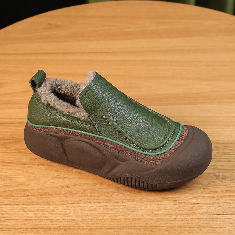 复古厚底豆豆鞋女加厚加绒新款冬季女鞋轻便棉鞋懒人一脚蹬休闲鞋,女鞋,棉鞋,淘宝优惠券,粉丝福利购,淘宝优惠卷