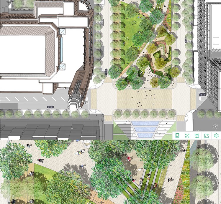 国外商业广场公园psd总平面图彩平图 园林景观设计参考资料素材