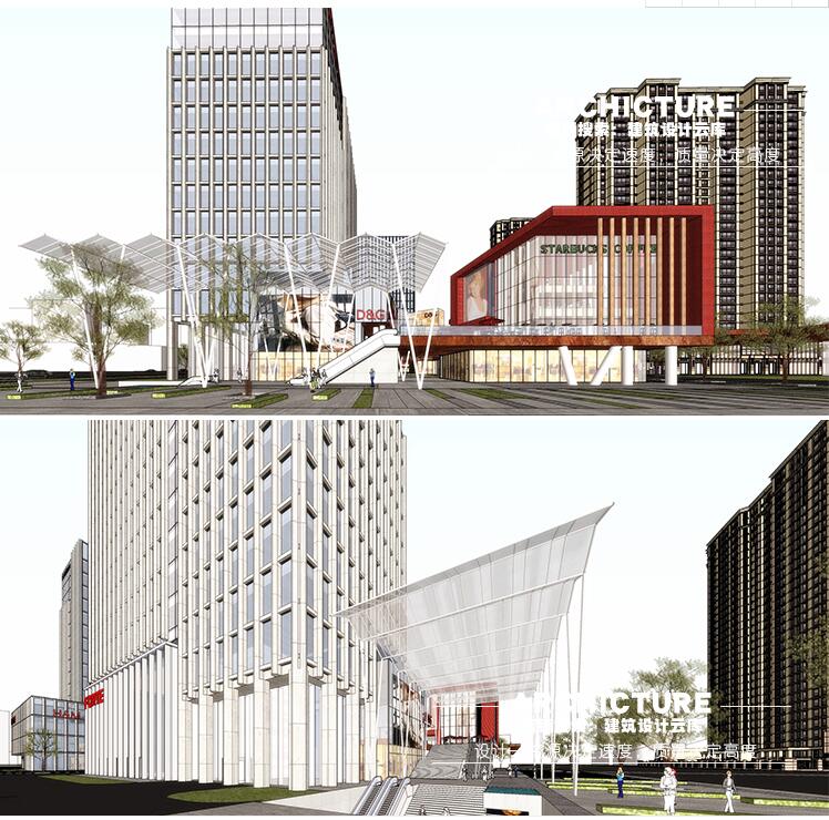 sketchup/现代高层概念设计综合体总部商业公寓SOHO办公/su模型