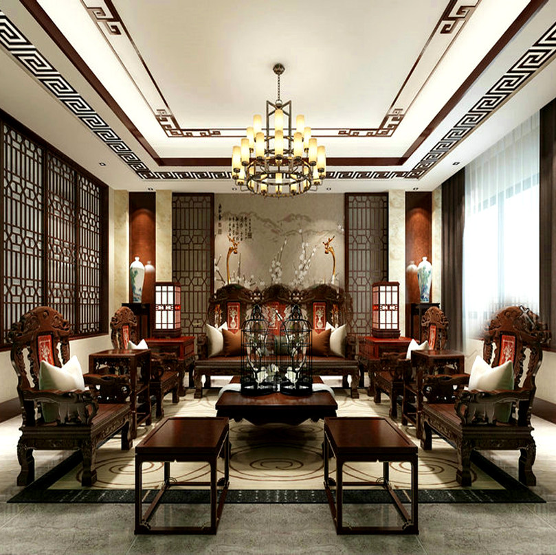 高清别墅跃层样板间楼中楼新中式禅意风格室内设计效果参考资料