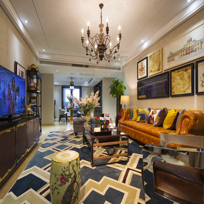 125套美式乡村田园风格三居室样板房室内实景照片合集资料